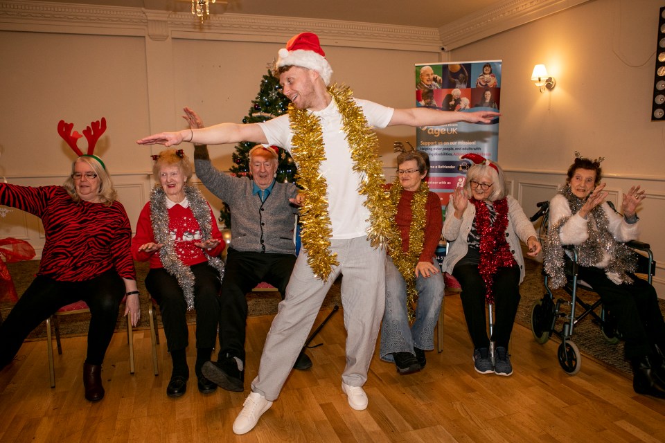 Jamie Borthwick teaches moves at the Age UK centre