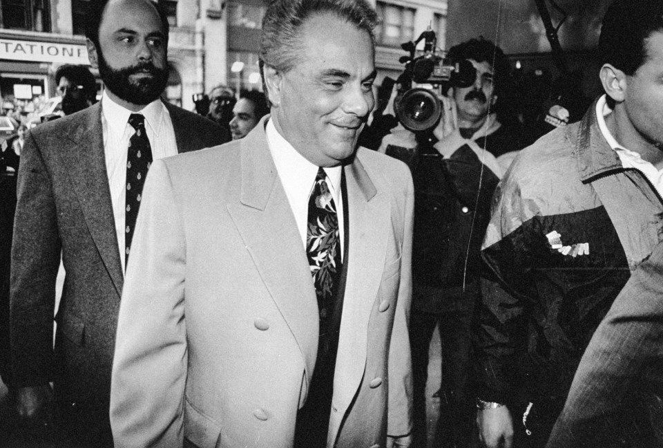 Gotti arriving at Manhattan Supreme Court when he was on trial on charges of conspiracy and assault for the 1986 shooting of a carpenter’s union official