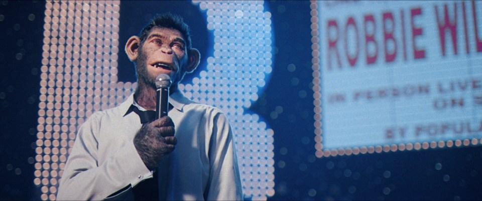 The Robbie Williams biopic features an AI chimp