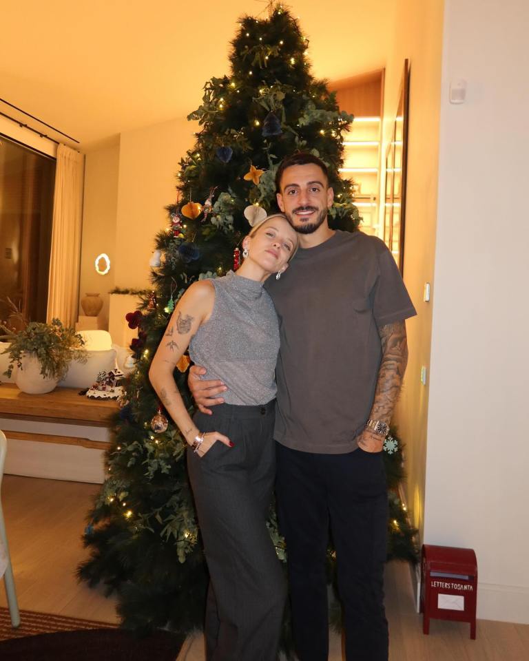 The striker and his partner returned to Madrid to spend Christmas with family