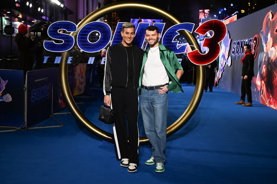 Junaid Ahmed and Joe Blackman at the Sonic the Hedgehog 3 premiere.