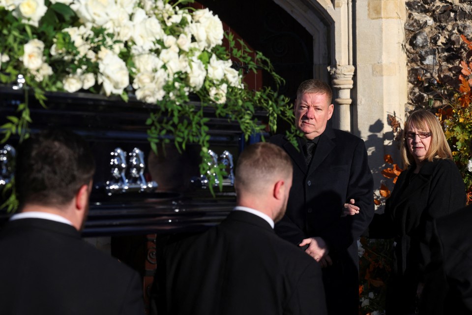 Karen and Geoff Payne at Liam's funeral