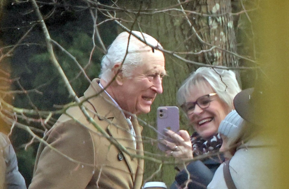 The King and his younger sister attended the Sunday service at St Mary Magdalene