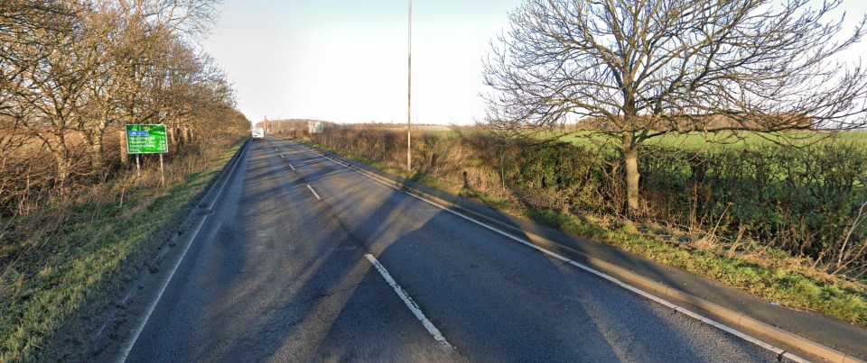 A15 road near Caenby Corner where a fatal lorry crash occurred.