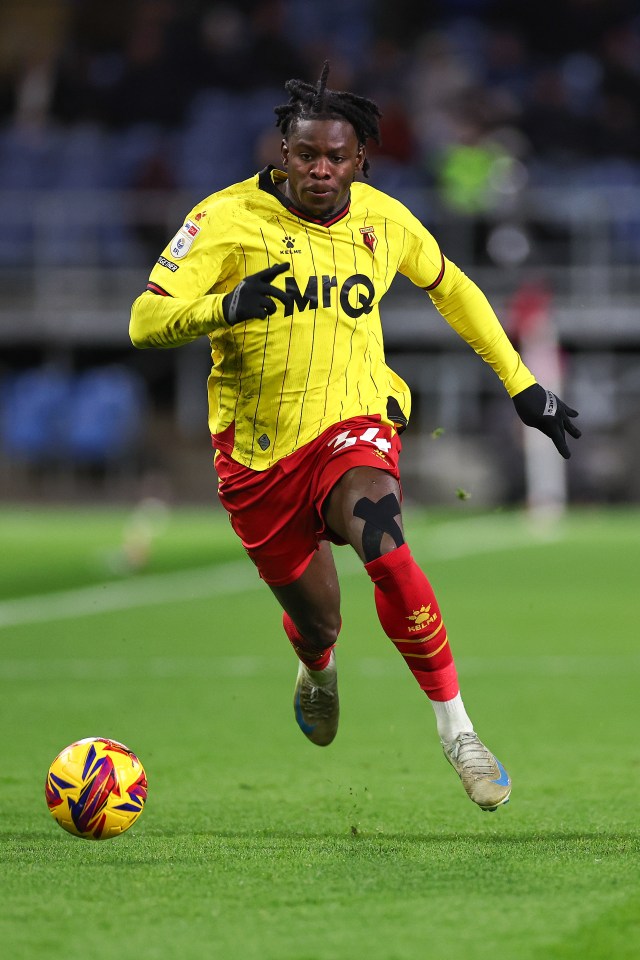 Kwadwo Baah was sent off after Watford's win over Portsmouth - for taunting the away fans