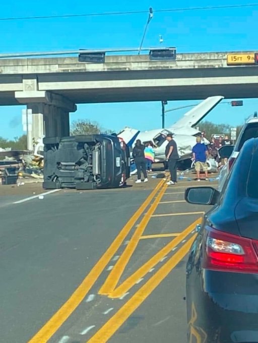 A car was flipped onto its side in the crash