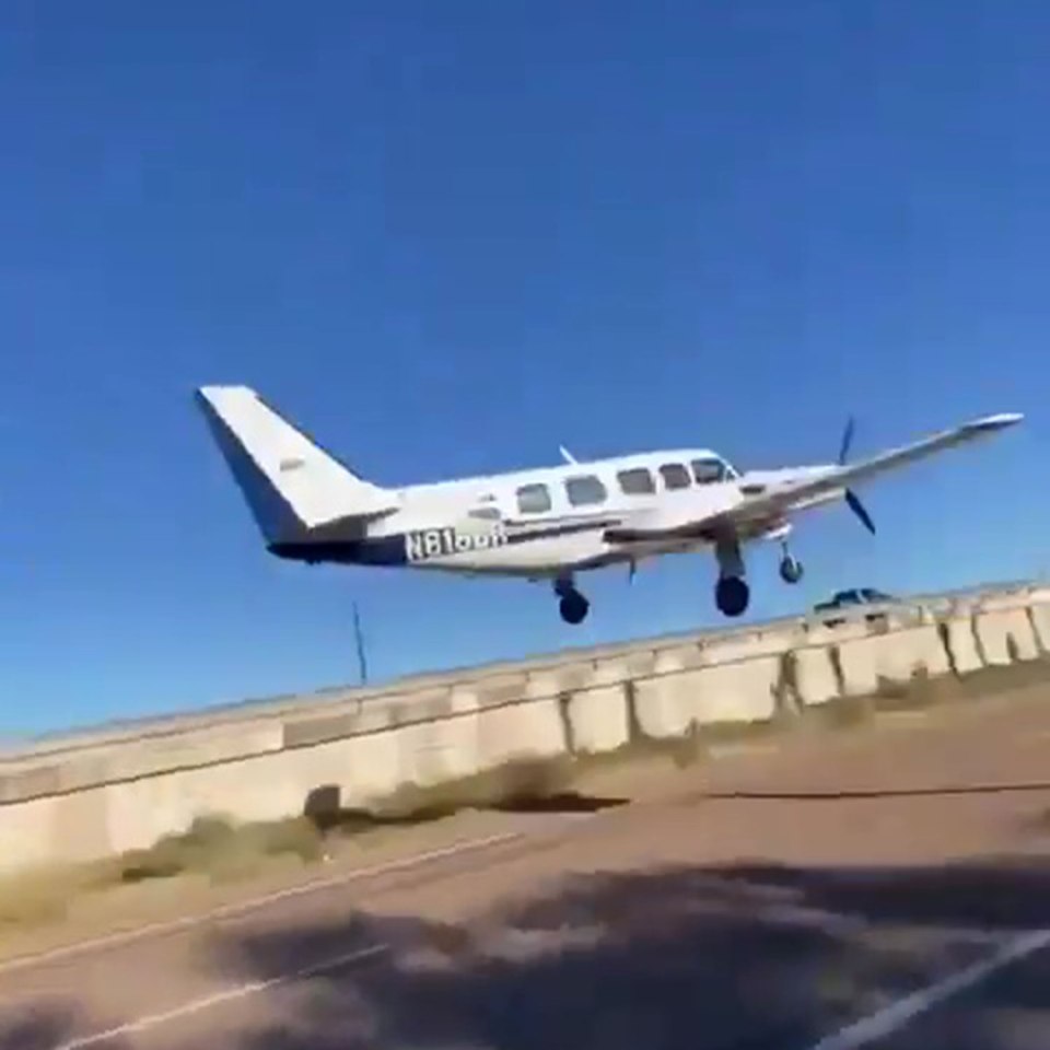 One person was standing at the side of the road where the plane flew down