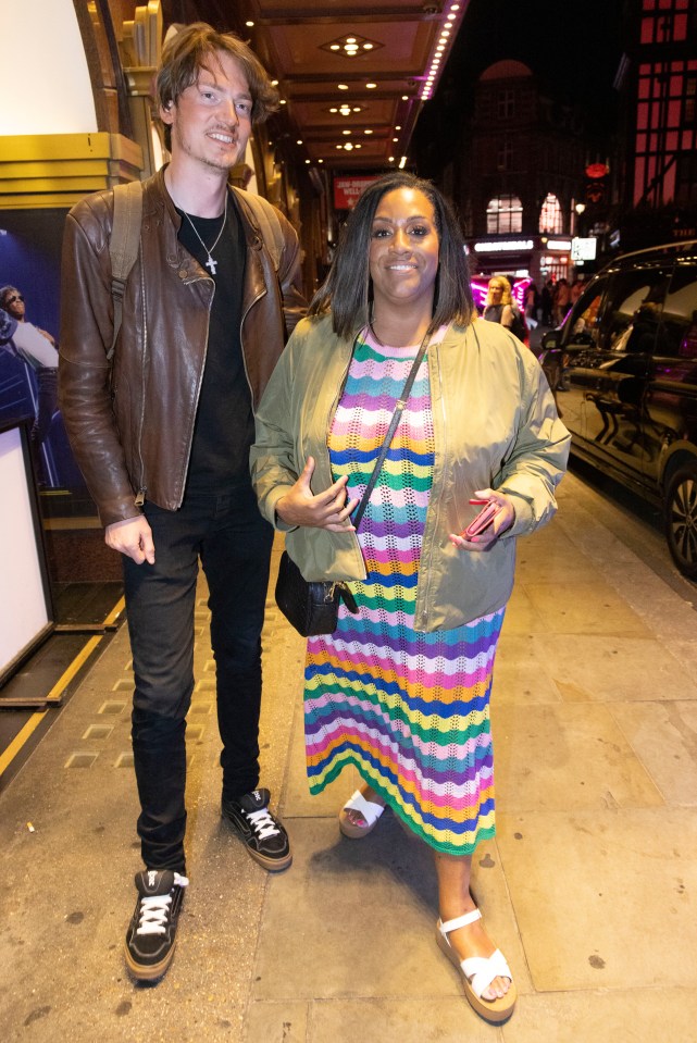 Alison Hammond and her boyfriend leaving a theatre in London.