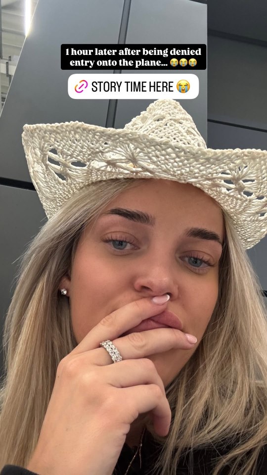 The love Island star revealed she and her pal were 'denied entry' onto their flight