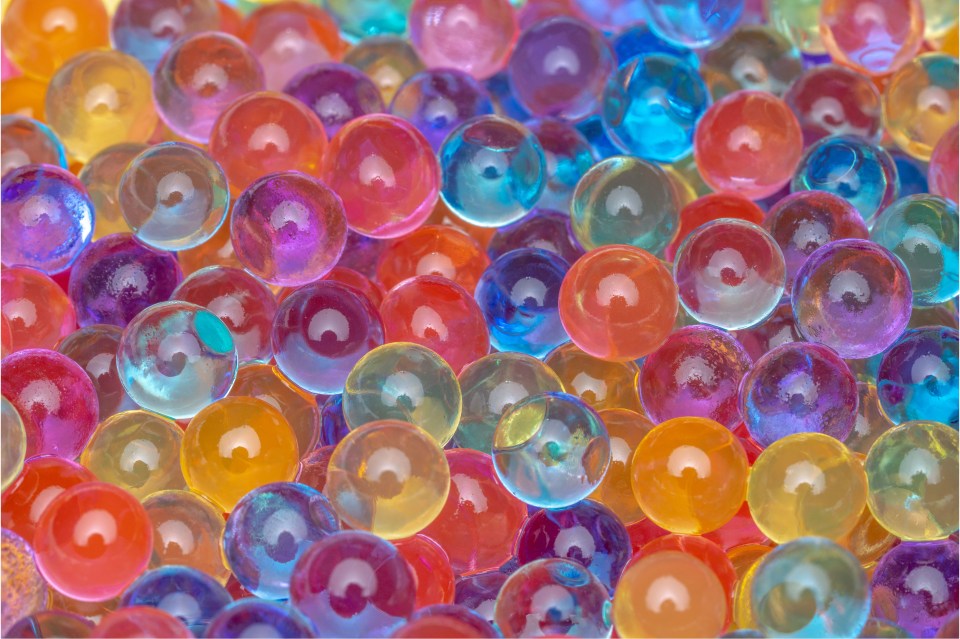 Close-up of colorful Orbeez.