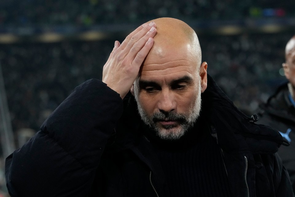 Pep Guardiola, Manchester City's head coach, at a soccer match.