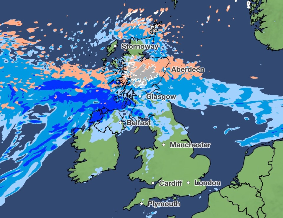 Heavier snow, hail and torrential rain is forecast over Fort William and surrounding areas