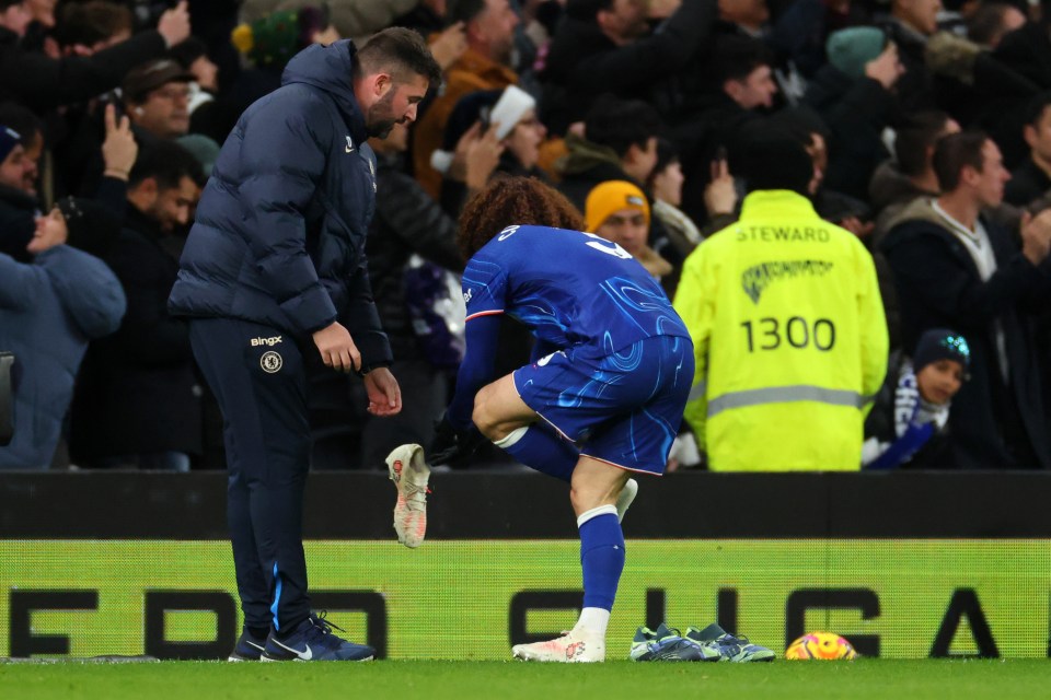 The full-back switched back to an older pair of Puma boots