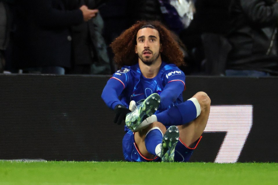 Cucurella, 26, decided to change his boots during the first half