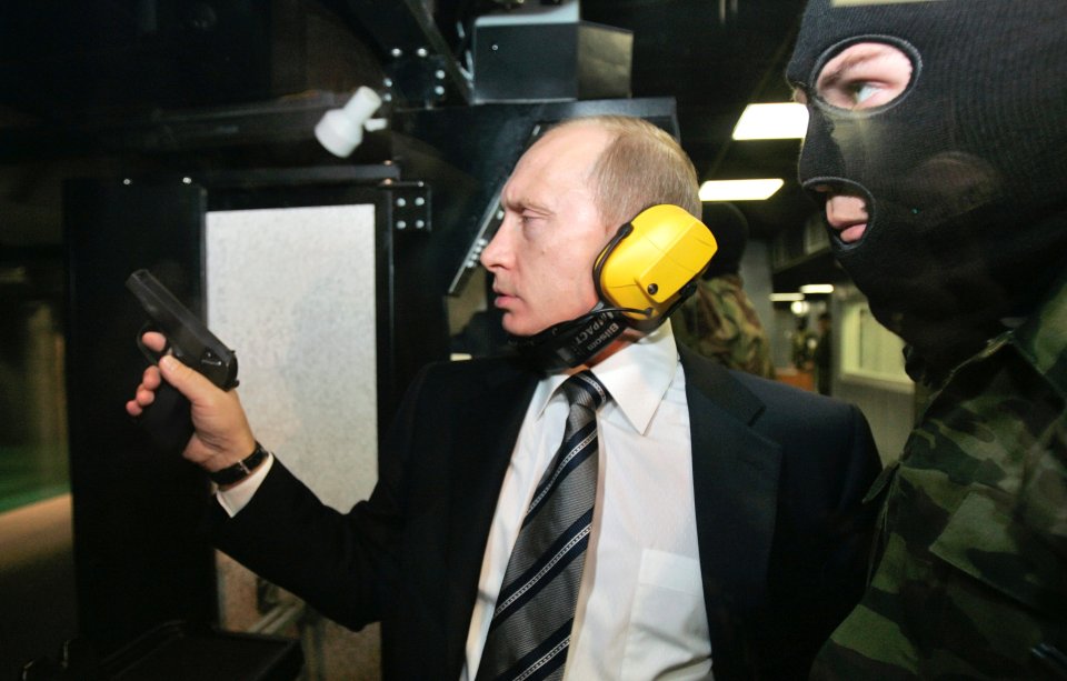 Putin trying out a GRU military intelligence shooting gallery