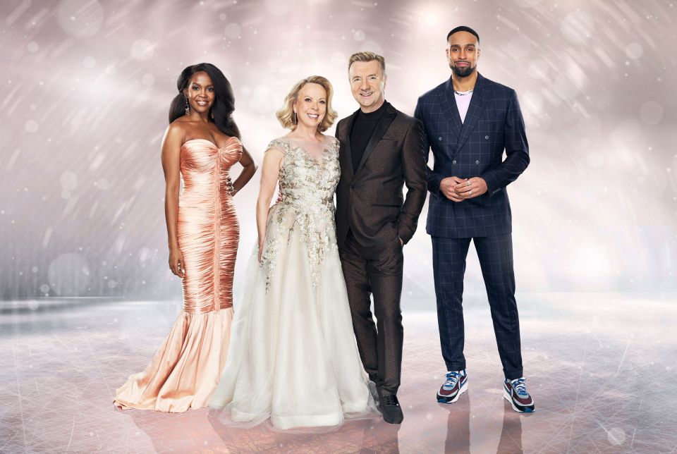 Oti Mabuse, Jayne Torvill, Christopher Dean and Ashley Banjo serve on the judging panel