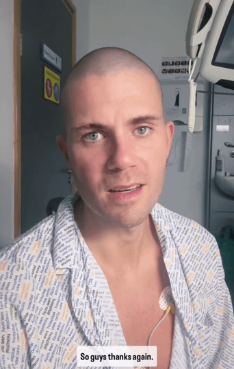 Max George thanks supporters in a hospital video.