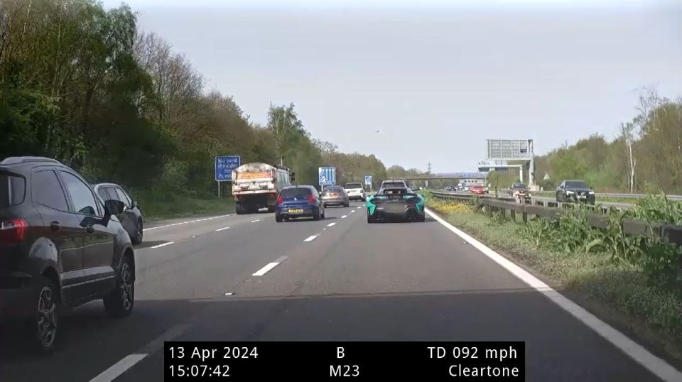 Police onboard footage catches the McLaren going way above the speed limit