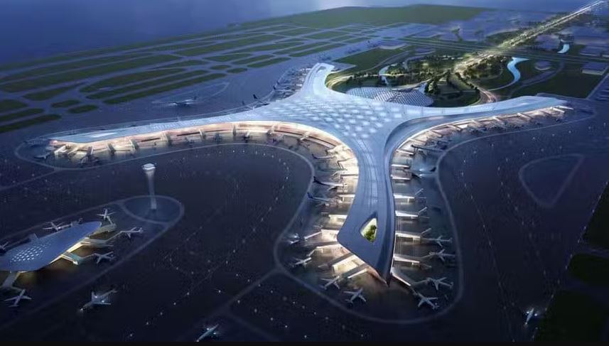 It will also have four runways and a 900,000-square-metre terminal