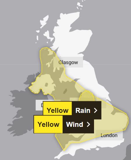 Yellow weather warnings in place today