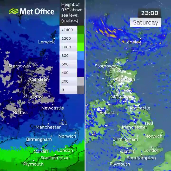 Snow is set to hit Scotland and northern England today