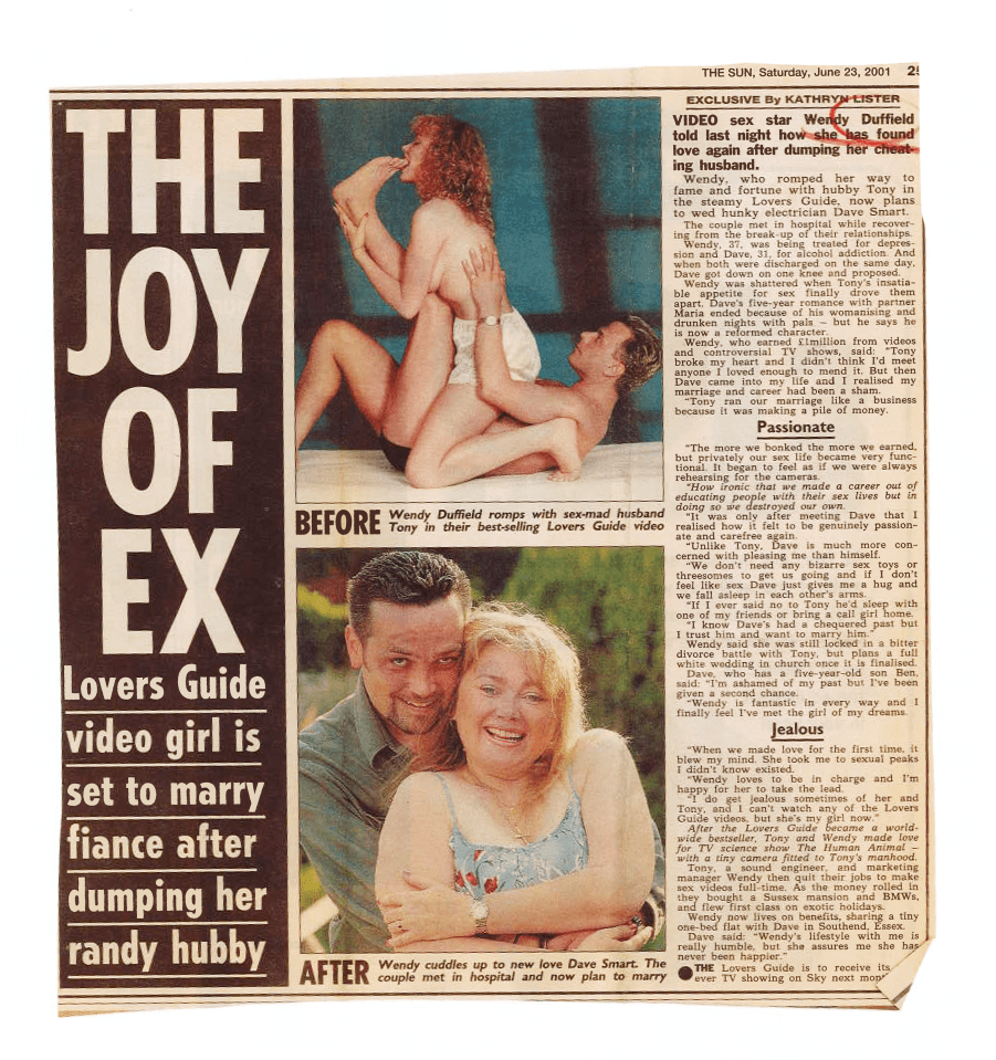 Wendy in The Sun in 2001 with new fiancé Dave