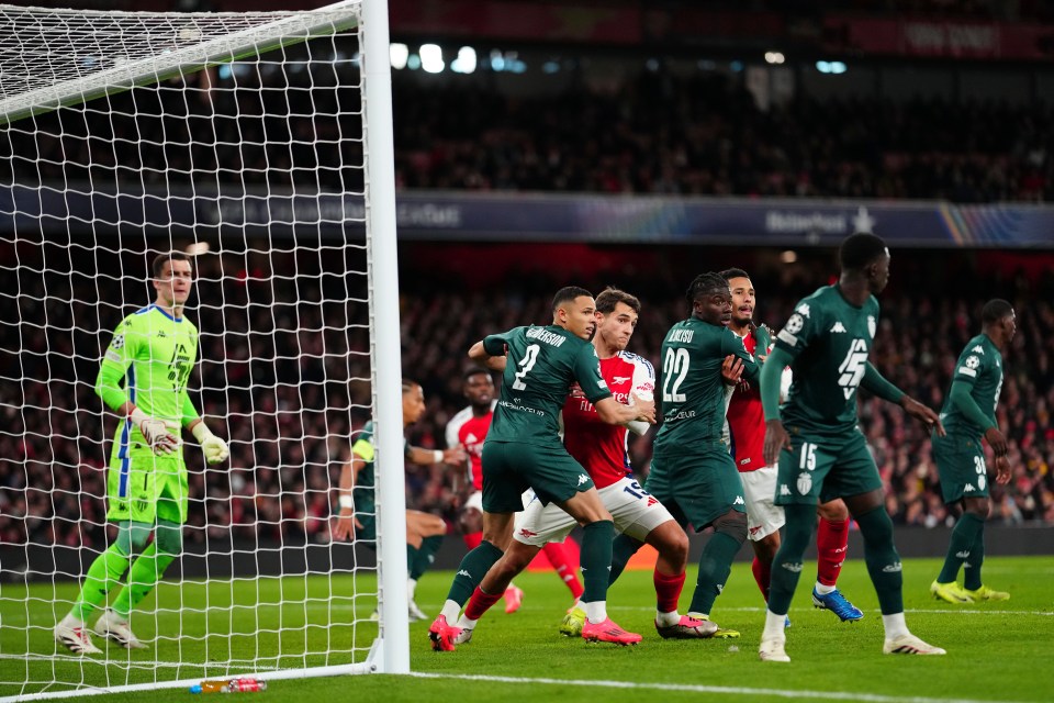 Monaco took a different approach to defending Arsenal corners last night