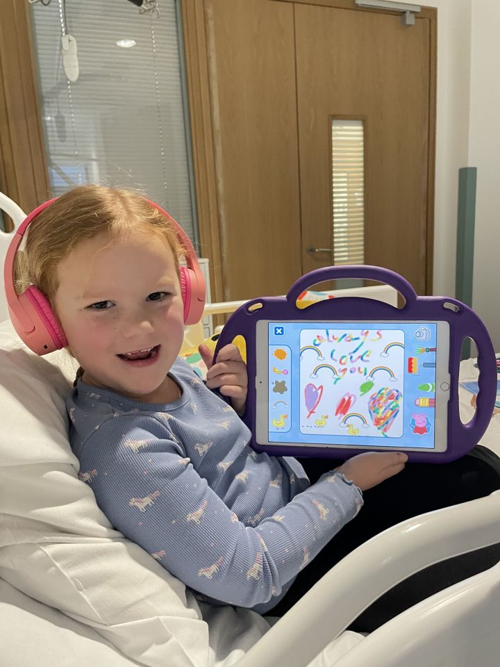 Ottilie spent three weeks in hospital undergoing treatment and receiving medication to reduce the swelling in her brain