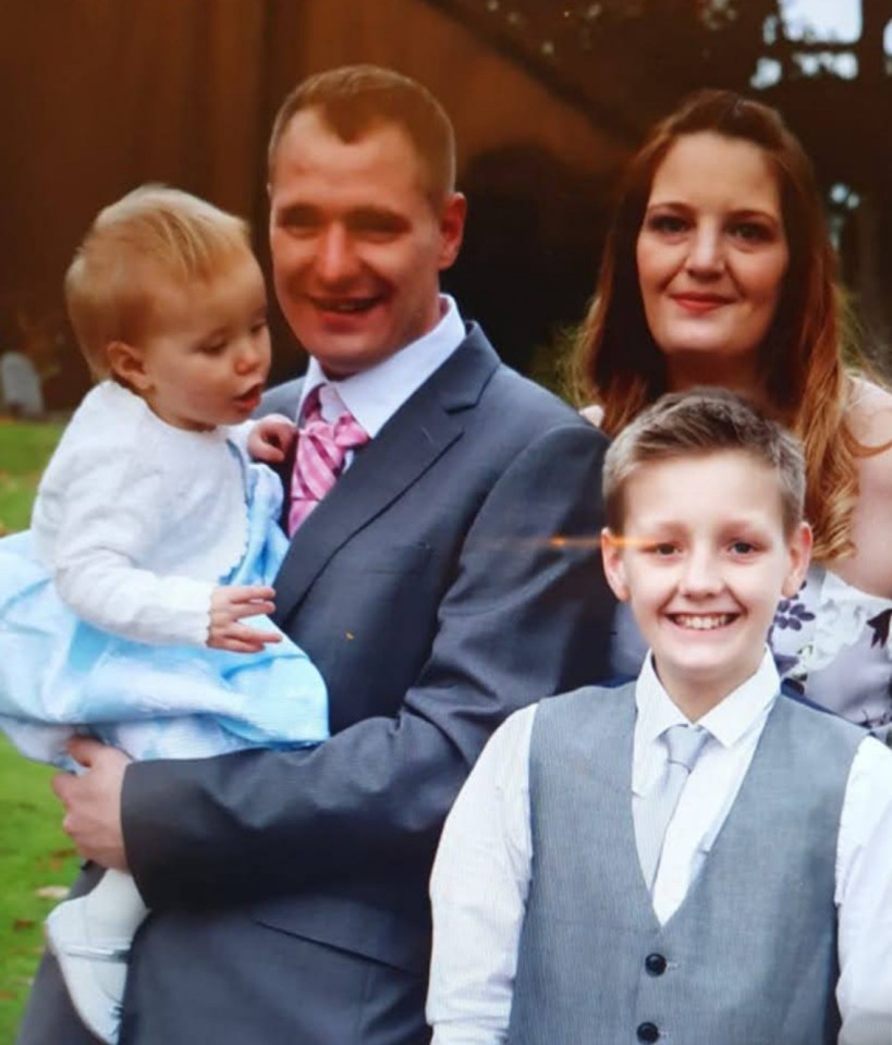 Jake with mum Natalie, stepdad Christopher and sister Amelia-Dawn