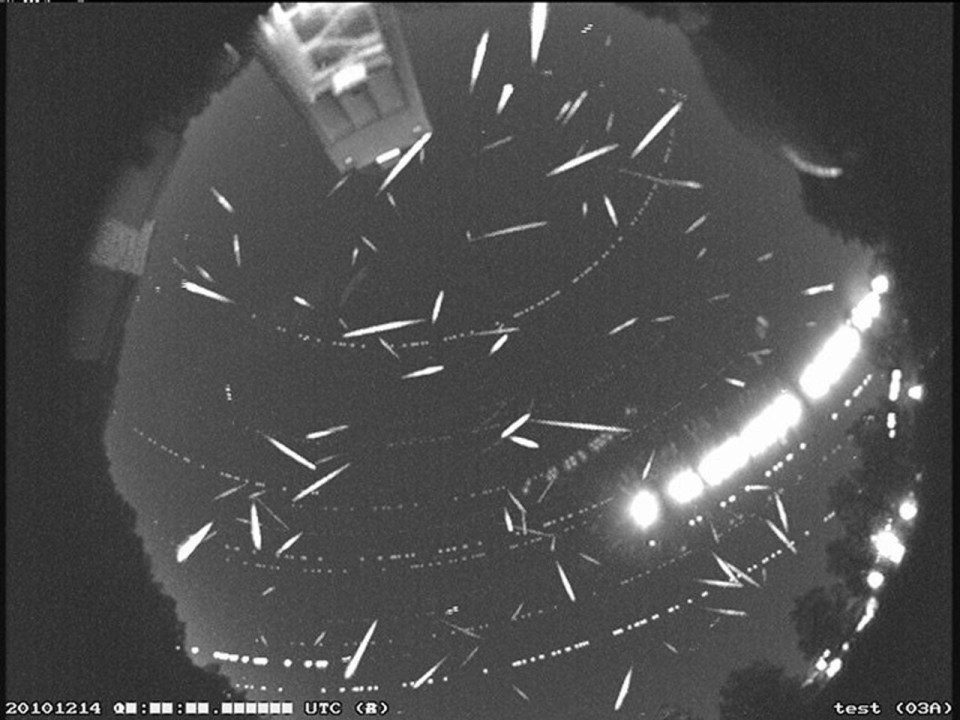 This Nasa composite image shows over 100 meteors snapped during the peak of 2014's Geminid meteor shower