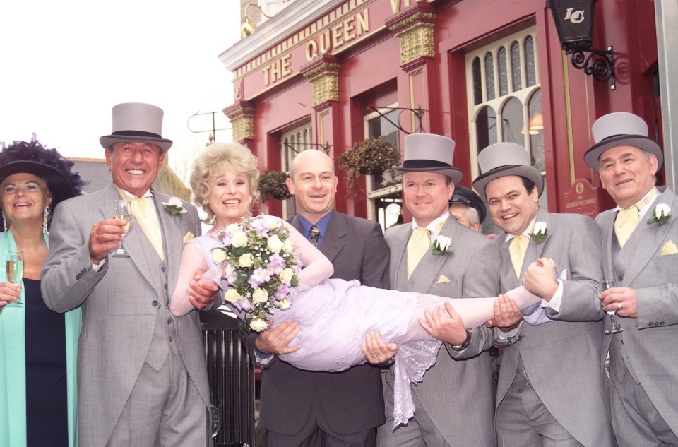 Peggy's wedding to Frank Butcher with Grant, Phil, Pat, Barry and Roy in attendance