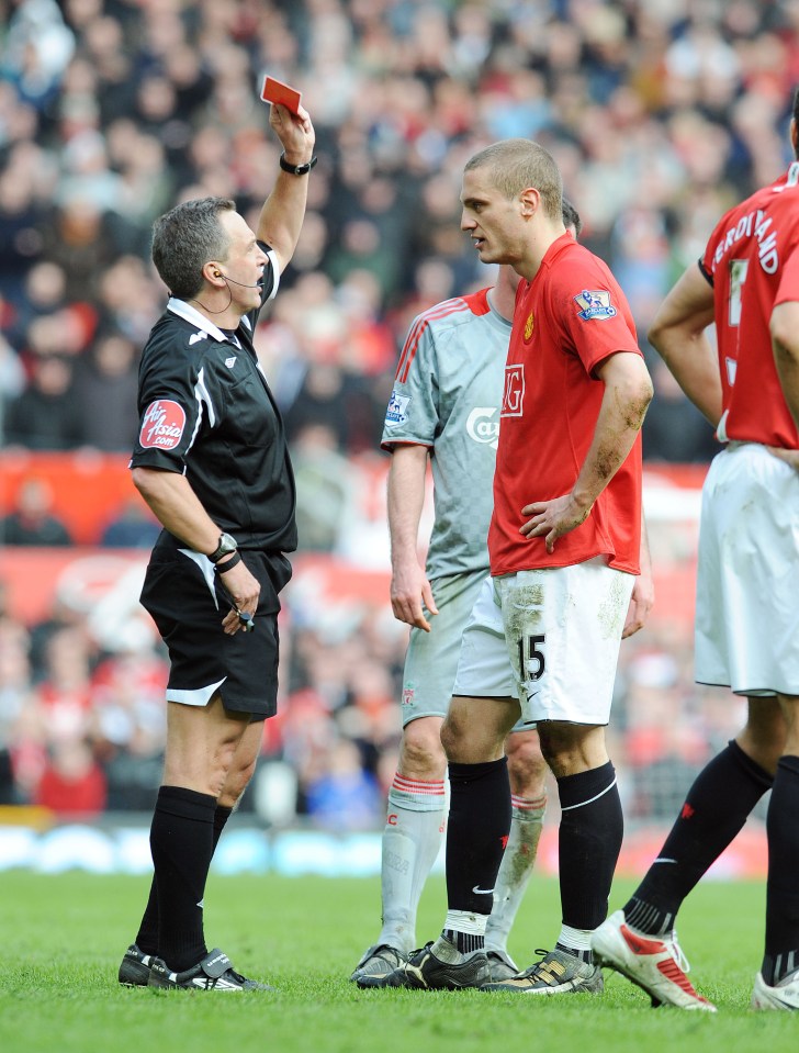 Nemanja Vidic saw red three times in the 2008-09 season