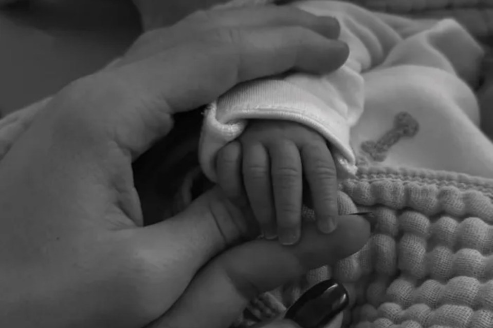 Helene posted a snap of her newborn son’s hand on Instagram