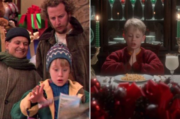 Collage of scenes from Home Alone and National Lampoon's Christmas Vacation.