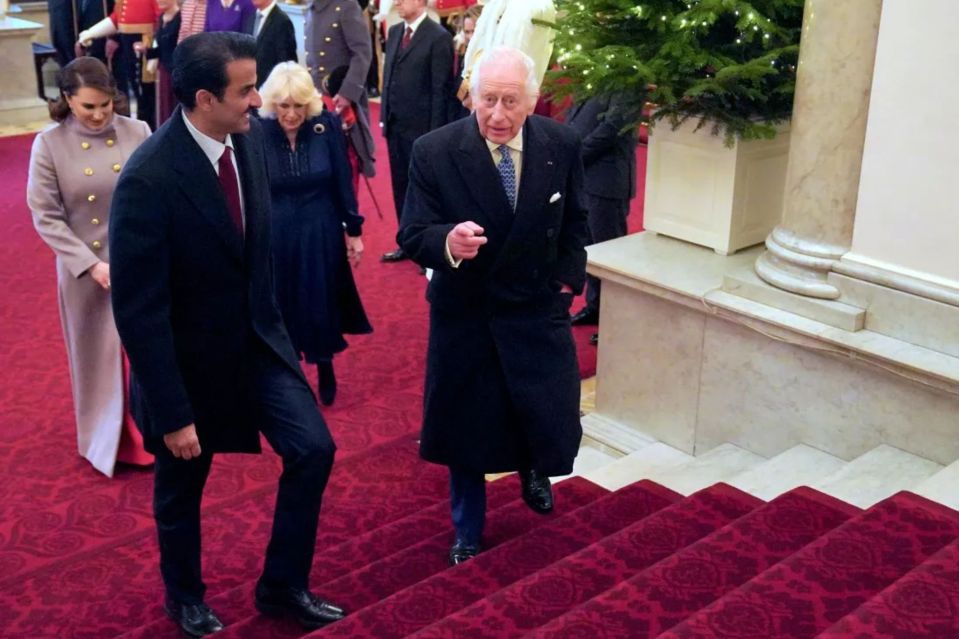 King Charles III and Queen Camilla met the Qatari Emir in December 2024