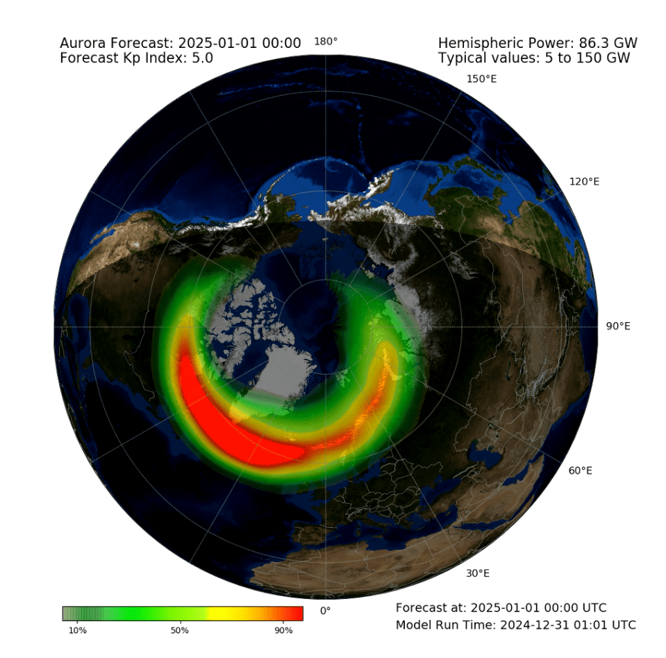 Where the Northern Lights could be visible tonight