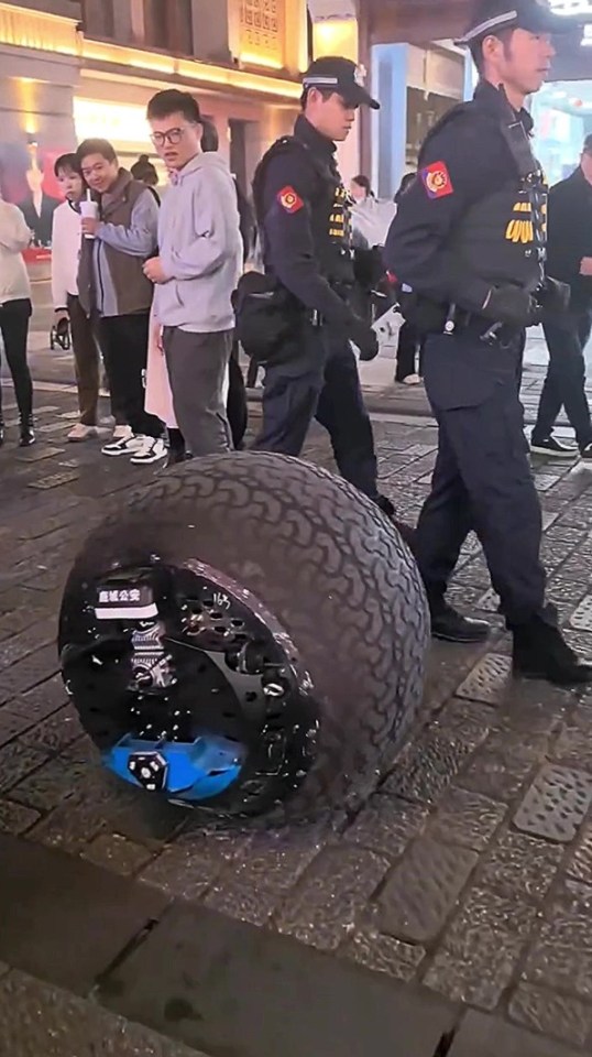 The RT-G was seen accompanied by law enforcement around a city