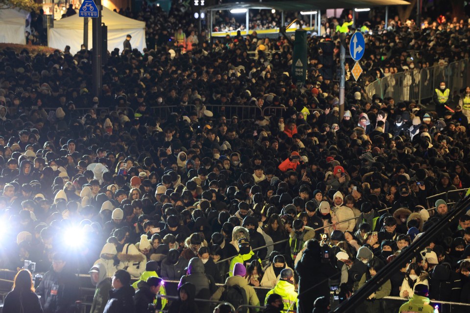 Thousands still attended the events in Seoul but many kept their heads down and reflected on the tough end to the year