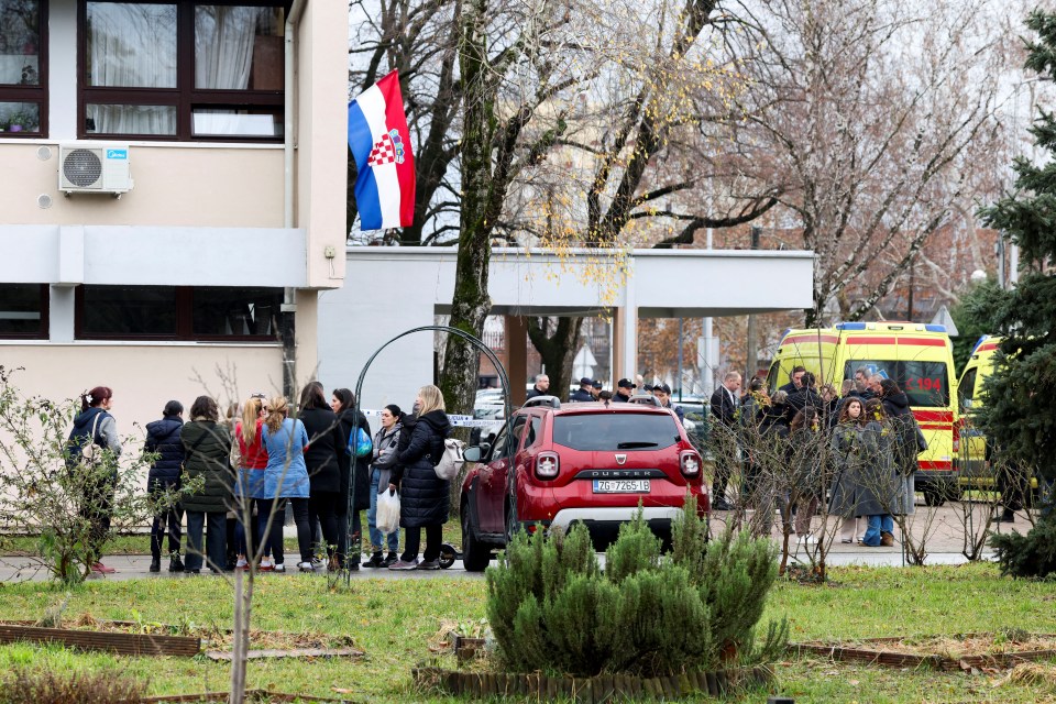 A teen has gone on a bloody knife rampage at a primary school in Croatia