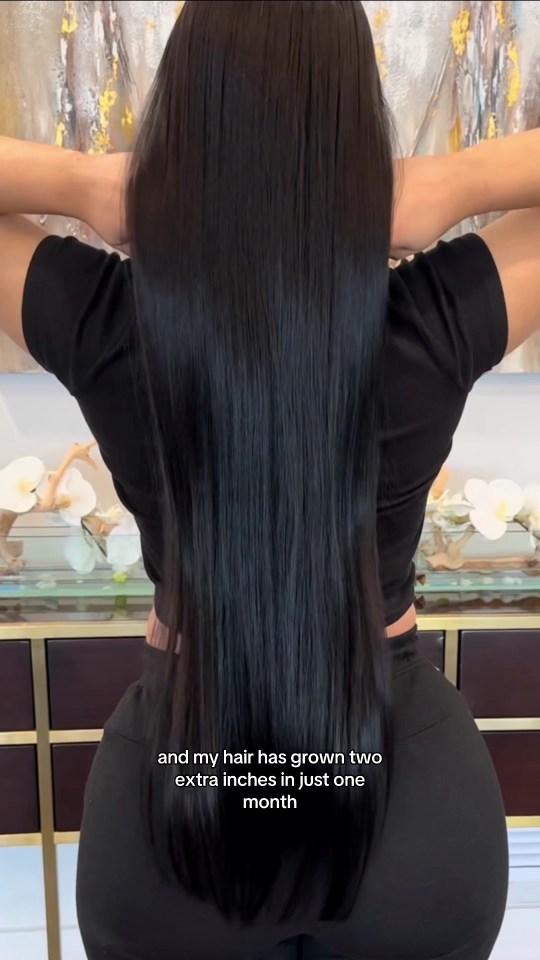 She showed off how much her hair grew thanks to the three tips