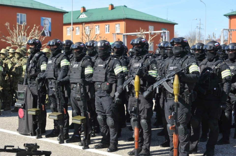 Chechen police regiment in Grozny.