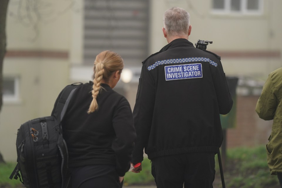 Crime scene investigator at a shooting scene.