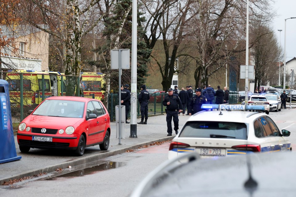 Police and emergency services were pictured at the scene on Friday morning