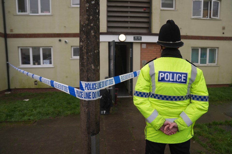 Police officer at a crime scene.