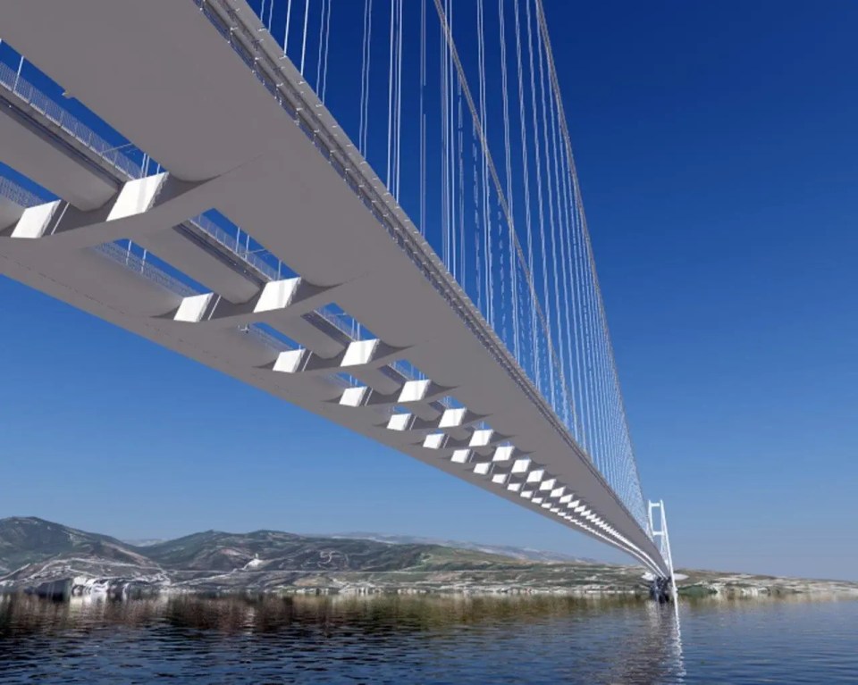 The Messina Strait Bridge will become the world's longest suspension bridge, spanning 2.2 miles