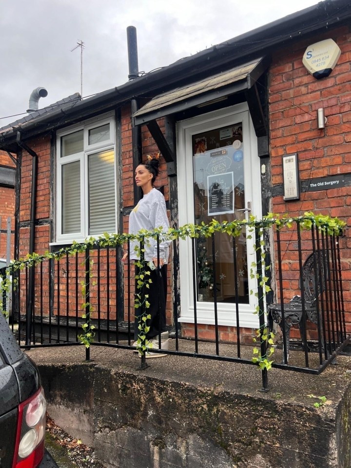 Katie Price outside The Old Surgery in Northwich.