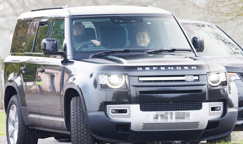 Andrew was behind the wheel of the Land Rover Defender