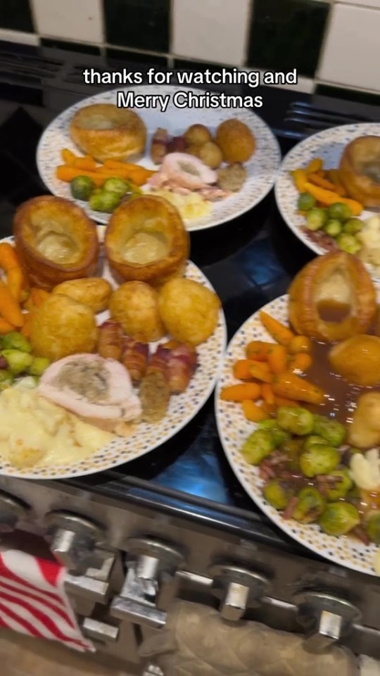 A busy mum has made a Christmas dinner for just £3.50 per person