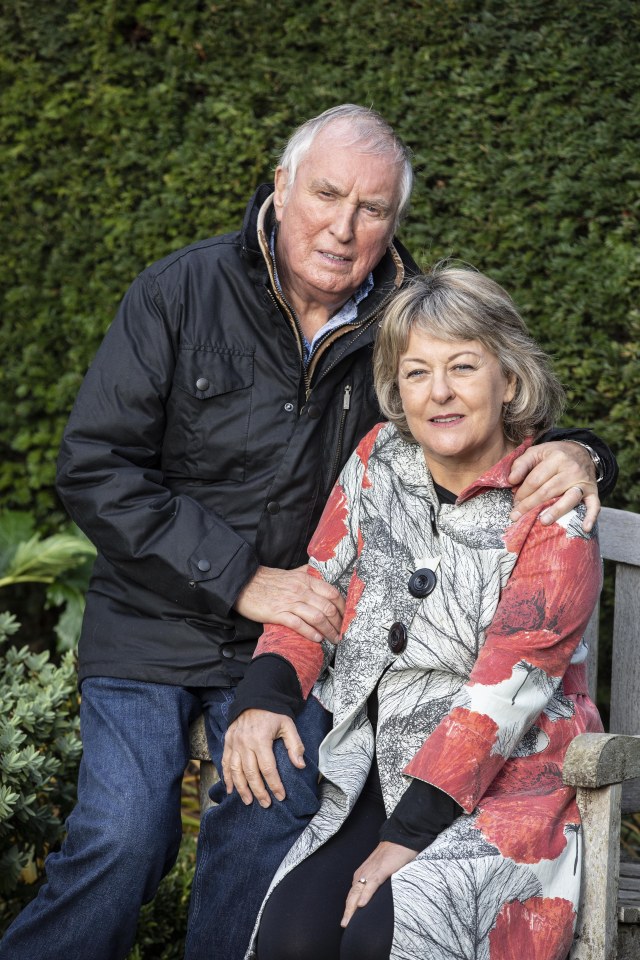 Johnnie and his wife Tiggy photographed outside their home in 2020