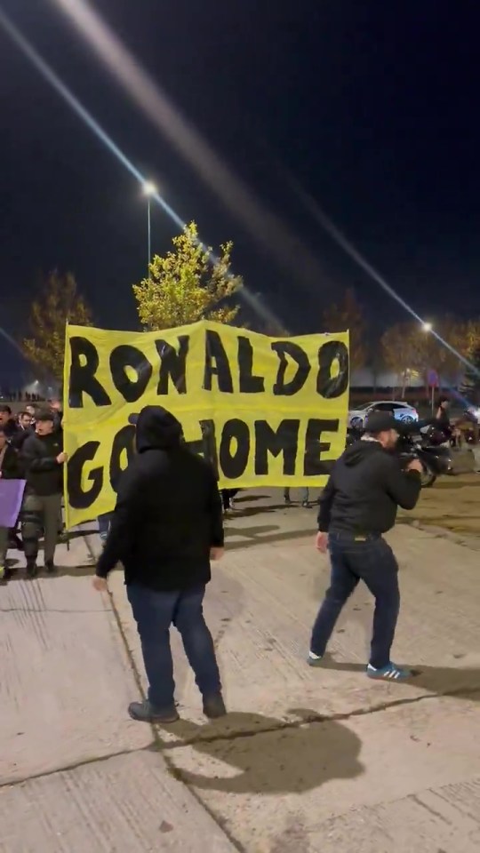 Real Valladolid fans displayed a banner reading 'Ronaldo Go Home'